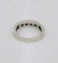 Load image into Gallery viewer, 14k WHITE GOLD HIGH POLISH CHANNEL SET 1/4ct SQUARE DIAMOND WEDDING BAND