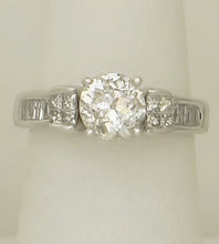 Load image into Gallery viewer, 1 3/4ct DIAMOND ROUND EUROPEAN CUT VINTAGE ENGAGEMENT RING 14K WHITE GOLD