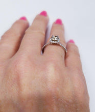 Load image into Gallery viewer, 14k White Gold S Kashi 1.00ct Round Diamond Halo Engagement Ring