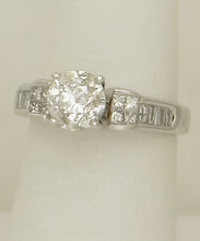 Load image into Gallery viewer, 1 3/4ct DIAMOND ROUND EUROPEAN CUT VINTAGE ENGAGEMENT RING 14K WHITE GOLD