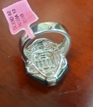 Load image into Gallery viewer, 2.25ct T.W. Baguette & Round Diamond Black Enamel Ring in 18k White Gold