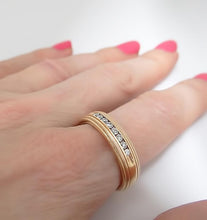 Load image into Gallery viewer, Mens 14k Yellow Gold 1/3ct Round Diamond Comfort Milgrain Wedding Band 6mm
