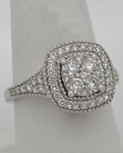 Load image into Gallery viewer, 14k White Gold 3/4ct Round Diamond Square Halo Engagement Ring SI1/G