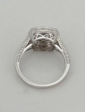 Load image into Gallery viewer, 14k White Gold 3/4ct Round Diamond Square Halo Engagement Ring SI1/G