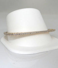 Load image into Gallery viewer, 14k Yellow Gold 3.00ct Diamond Filigree Triangular Oval Bangle Bracelet