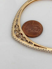 Load image into Gallery viewer, 14k Yellow Gold 3.00ct Diamond Filigree Triangular Oval Bangle Bracelet