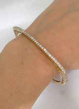 Load image into Gallery viewer, 14k Yellow Gold 3.00ct Diamond Filigree Triangular Oval Bangle Bracelet