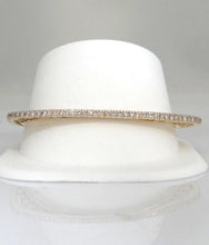 Load image into Gallery viewer, 14k Yellow Gold 3.00ct Diamond Filigree Triangular Oval Bangle Bracelet