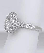 Load image into Gallery viewer, 14k White Gold Marquise 1 1/4ct Diamond Solitaire VS/ FG Halo Engagement Ring