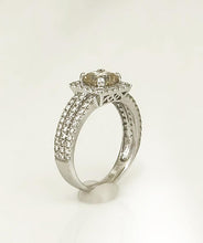 Load image into Gallery viewer, 14k White Gold 2 1/4ct Cushion Cut Round Diamond Halo Engagement Ring