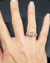 Load image into Gallery viewer, 14k White Gold 2 1/4ct Cushion Cut Round Diamond Halo Engagement Ring