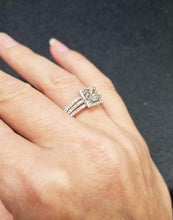 Load image into Gallery viewer, 14k White Gold 2 1/4ct Cushion Cut Round Diamond Halo Engagement Ring
