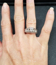 Load image into Gallery viewer, Ladies 14k White Gold 1.00ct Princess Cut Floating Diamond Engagement Ring