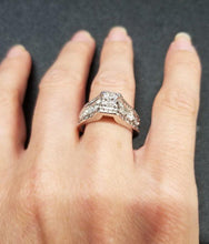 Load image into Gallery viewer, Ladies 14k White Gold 1.00ct Princess Cut Floating Diamond Engagement Ring