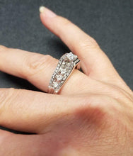 Load image into Gallery viewer, Ladies 14k White Gold 1.00ct Princess Cut Floating Diamond Engagement Ring