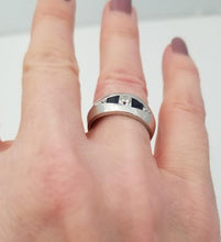 Load image into Gallery viewer, Platinum 1/4ct European Asscher Cut Diamond and Sapphire Band
