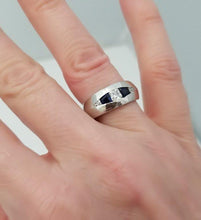 Load image into Gallery viewer, Platinum 1/4ct European Asscher Cut Diamond and Sapphire Band
