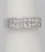 Load image into Gallery viewer, 14k White Gold 1.00ct Princess Cut Diamond Invisible Channel Set Wedding Band
