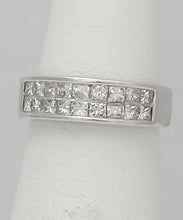 Load image into Gallery viewer, 14k White Gold 1.00ct Princess Cut Diamond Invisible Channel Set Wedding Band
