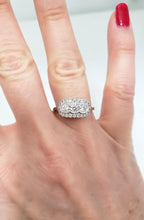 Load image into Gallery viewer, 14K WHITE GOLD .75ct VINTAGE STYLE THREE STONE DIAMOND RING
