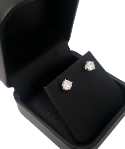 .80ct T.W. Round Natural Diamond Studs Earrings in 14k White Gold