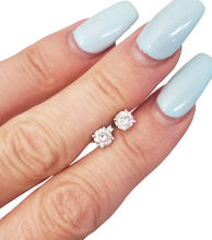 Load image into Gallery viewer, .80ct T.W. Round Natural Diamond Studs Earrings in 14k White Gold
