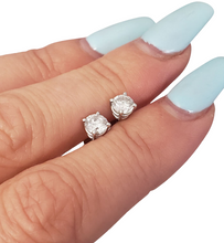 Load image into Gallery viewer, .80ct T.W. Round Natural Diamond Studs Earrings in 14k White Gold
