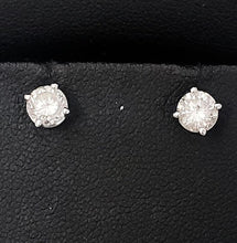 Load image into Gallery viewer, .80ct T.W. Round Natural Diamond Studs Earrings in 14k White Gold
