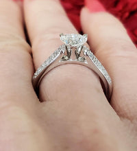 Load image into Gallery viewer, 1.11ct T.W Heart Cut Diamond Engagement Ring in 14k White Gold
