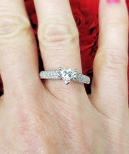 Load image into Gallery viewer, 1.11ct T.W Heart Cut Diamond Engagement Ring in 14k White Gold
