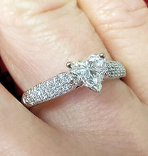 Load image into Gallery viewer, 1.11ct T.W Heart Cut Diamond Engagement Ring in 14k White Gold
