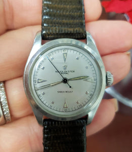 Vintage 32mm 1952 Rolex Oyster Royal Rare Dial Stainless Steel Lizard 6144