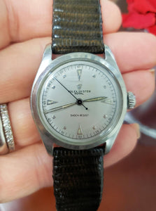 Vintage 32mm 1952 Rolex Oyster Royal Rare Dial Stainless Steel Lizard 6144