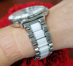 41mm Tag Heuer Formula 1 White Chronograph Diamond Ceramic Watch CAH1211