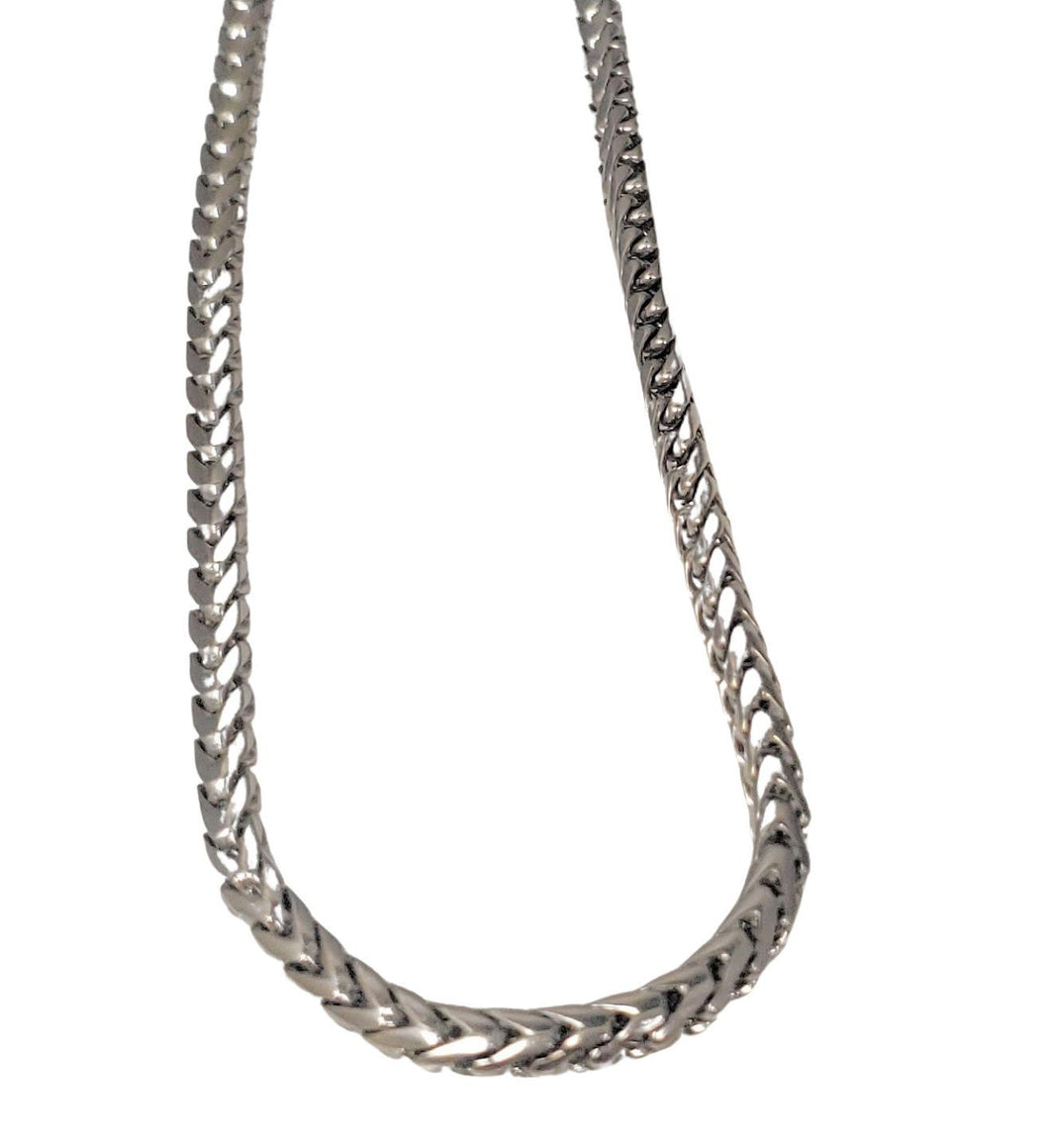 5mm Round Box Franco Necklace Chain in 10k White Gold 30 3/4