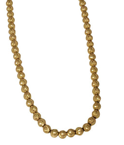 5mm Bead Dog Tag Chain Necklace Diamond Cut 10k Italian Yellow Gold 24 1/2"