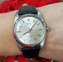 Load image into Gallery viewer, 34mm Vintage 1966 Rolex Oyster Precision Stainless Manual Wind Silver Dial 6426
