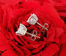 Load image into Gallery viewer, 2.07ct Princess Cut Natural Diamond Studs Earrings in 14k White Gold (VS/HI)
