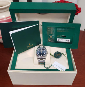 Complete Set 2024 Rolex Oyster Perpetual Blue Dial Auto Stainless Steel 126000
