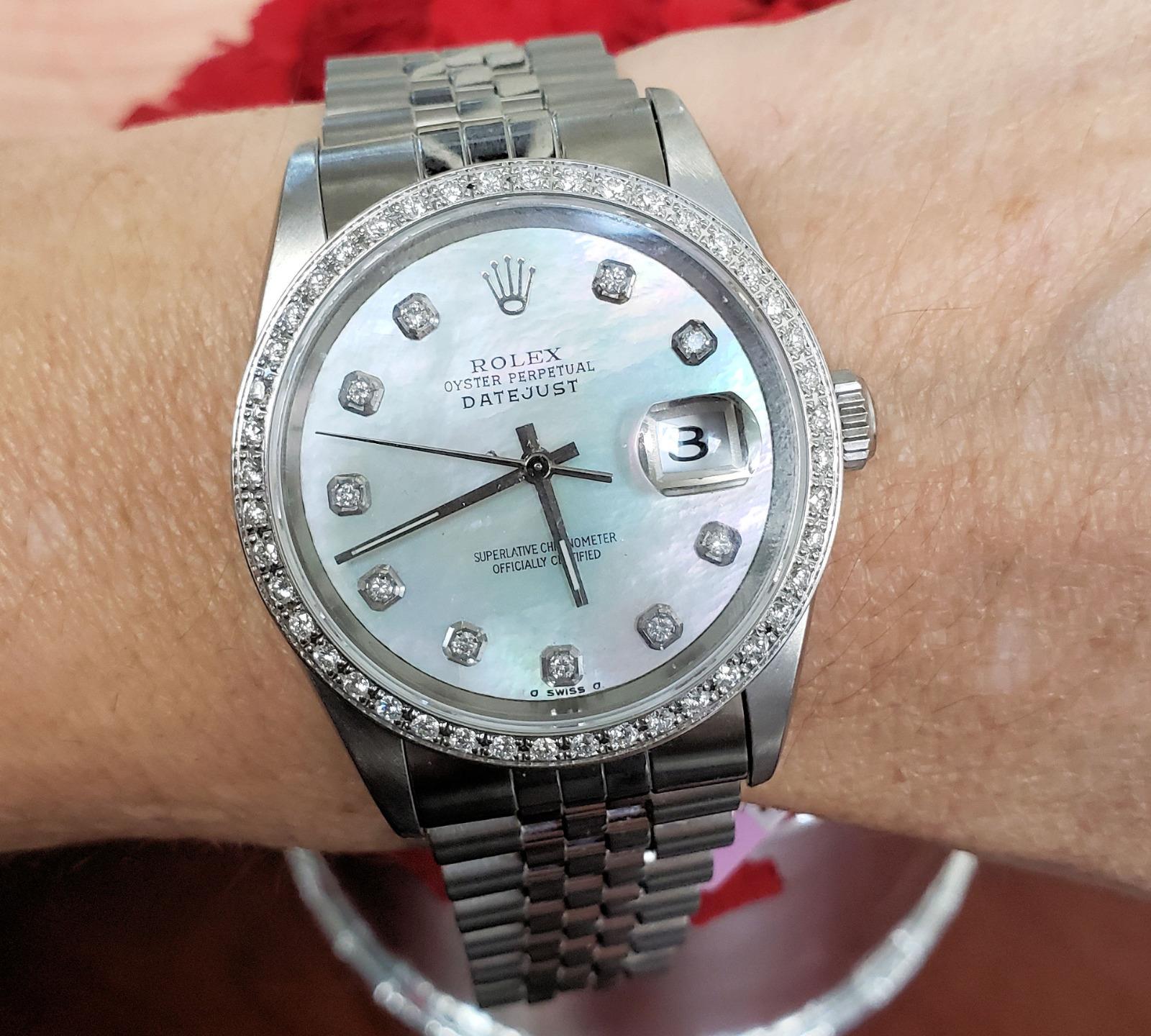 36mm Rolex Datejust Automatic Stainless Steel Diamond Bezel Jubilee Ba Sumpters Jewelry