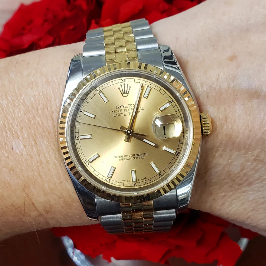 36mm New Style Two Tone Datejust Two Tone 18k Gold & Stainless Steel 116233 Watch