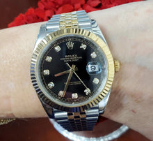 Load image into Gallery viewer, Rolex Datejust 41mm 126333 Two Tone Jubilee Black Diamond Dial Fluted Bezel Auto
