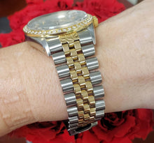 Load image into Gallery viewer, 36mm Rolex Datejust Two Tone 18k Gold Steel Jubilee Automatic Blue Diamond 16013
