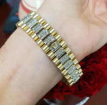 Load image into Gallery viewer, 36mm Vintage 36mm Rolex President Diamond Mother of Pearl Datejust 14k Gold 1601
