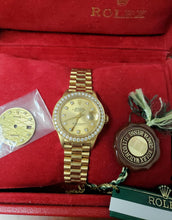 Load image into Gallery viewer, 26mm Rolex Datejust President 18k Yellow Gold Auto Diamond Bezel Champagne 6917
