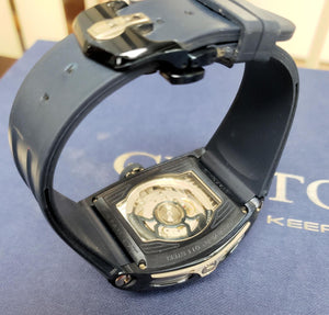 45mm CVSTOS Sealiner PS Challenge GT Steel Skeleton Navy Blue & White Strap Watch