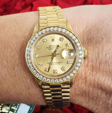 Load image into Gallery viewer, 26mm Rolex Datejust President 18k Yellow Gold Auto Diamond Bezel Champagne 6917
