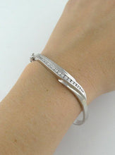 Load image into Gallery viewer, 14k White Gold 1 1/2ct Channel Set Diamond Hard Bangle Bracelet
