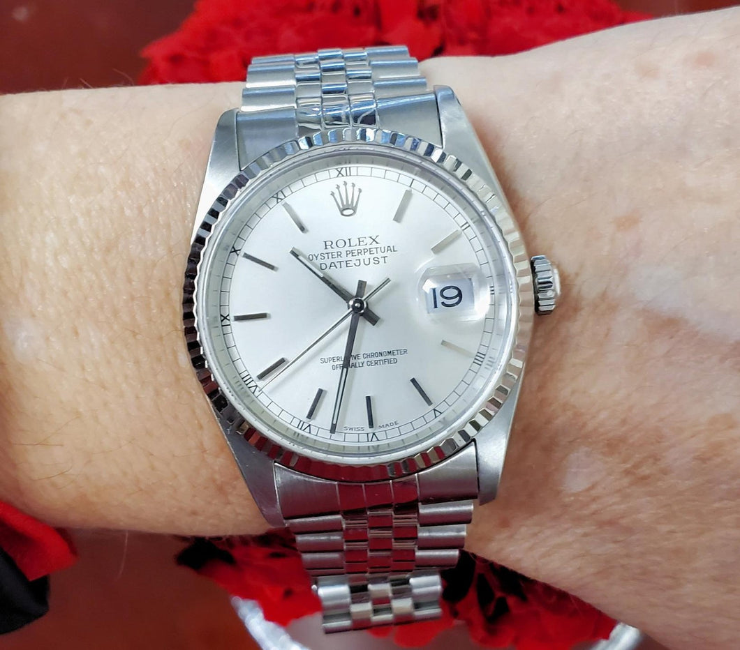 Rolex Datejust 16234 36mm Stainless Steel Jubilee Silver Dial