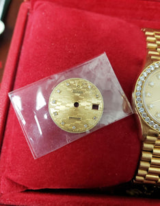26mm Rolex Datejust President 18k Yellow Gold Auto Diamond Bezel Champagne 6917